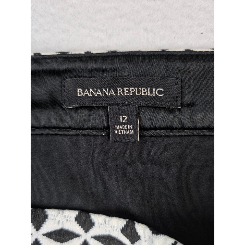 Banana Republic Womens Black White Geometric Diamond Print Mini Skirt Size 12 - Picture 5 of 7